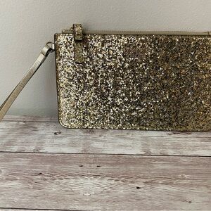 Kate Spade Glitter Gold Sparkle Wristlet